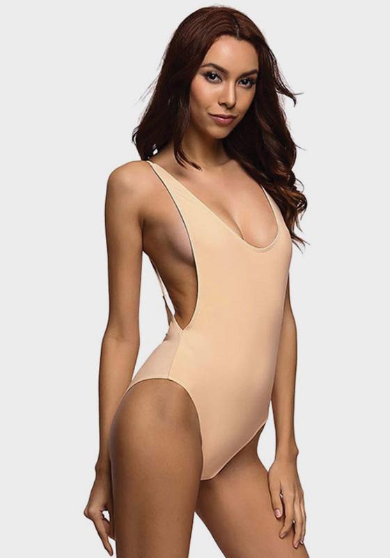 Nude Tummy Cut Out One Piece