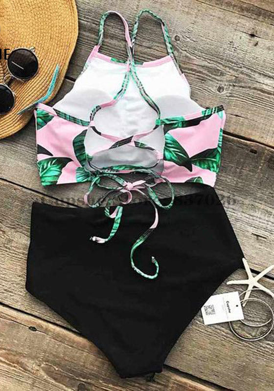 Herbal Tea Leaves High-waist Bikini Set