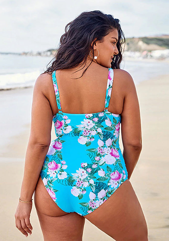 Blue Floral One Piece