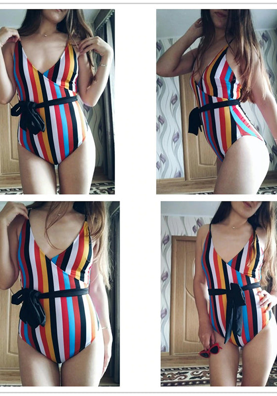 Tropic Of Discusssion Stripe One-piece