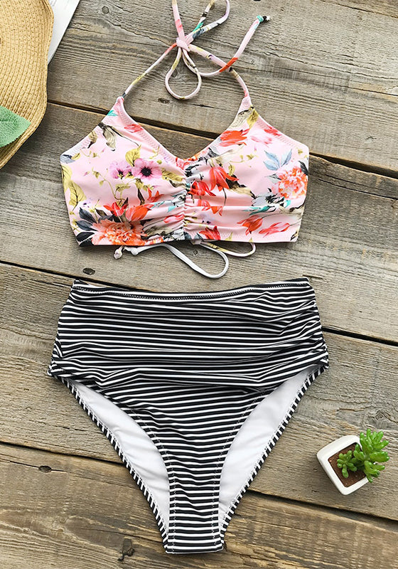 Flower Print Tank Bikini Set