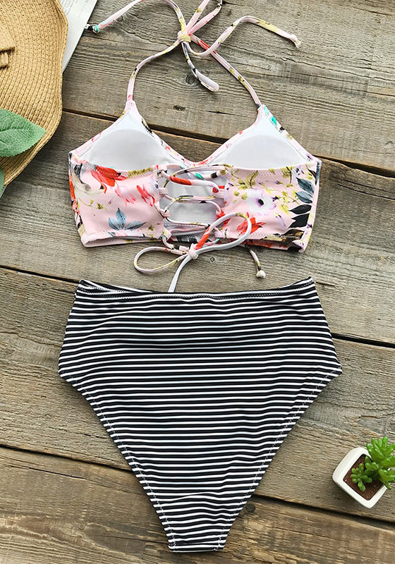 Flower Print Tank Bikini Set