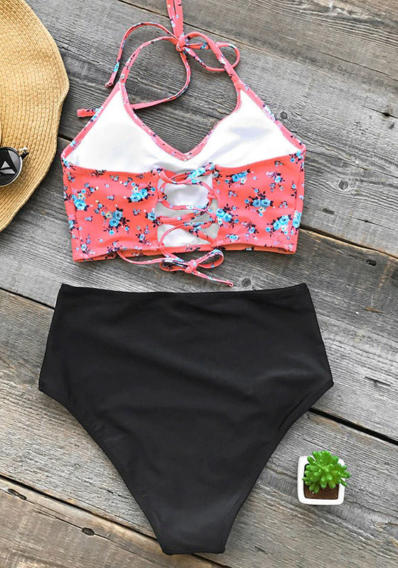 Flower Print Tank Bikini Set