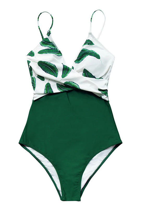 Banana Leaf Twist-Front One-Piece