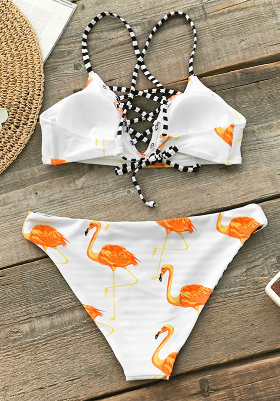 Orange Flamingo Bikini Set