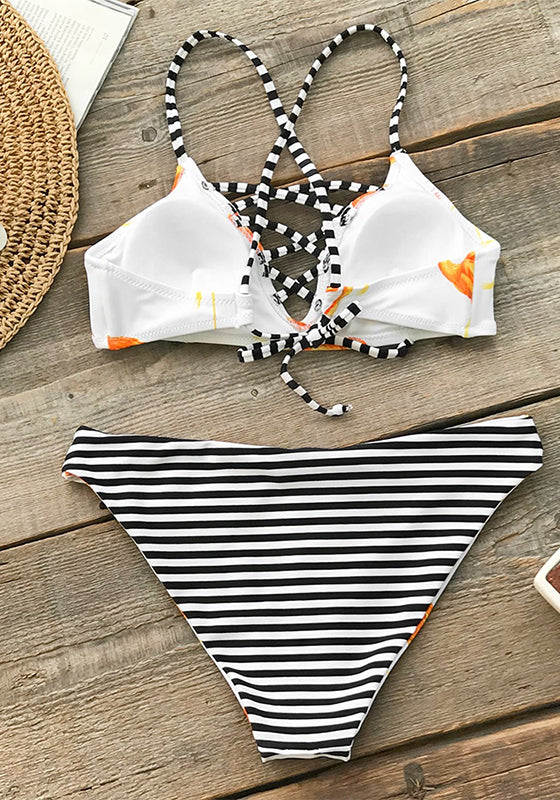 Orange Flamingo Bikini Set