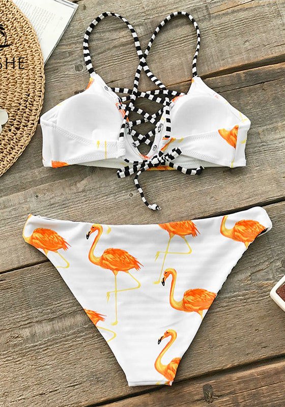 Orange Flamingo Bikini Set