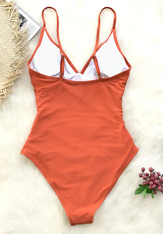 Solid Burgundy Shirring One-piece