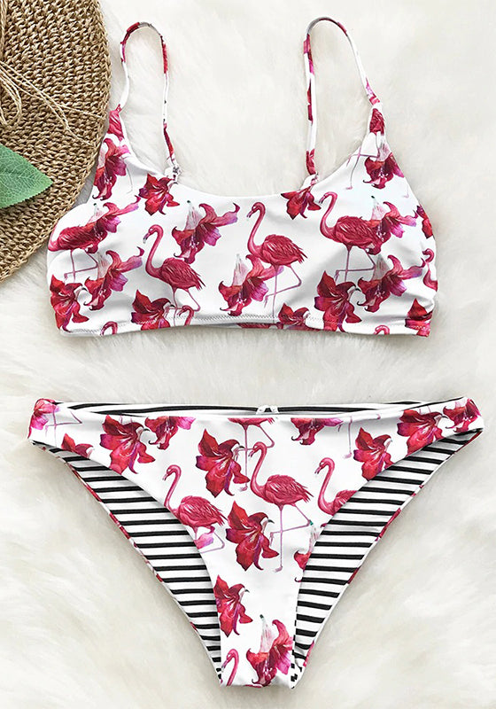 Flamingo Free To Fly Print Bikini Set