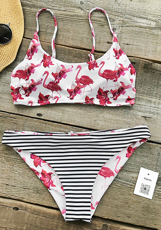 Flamingo Free To Fly Print Bikini Set