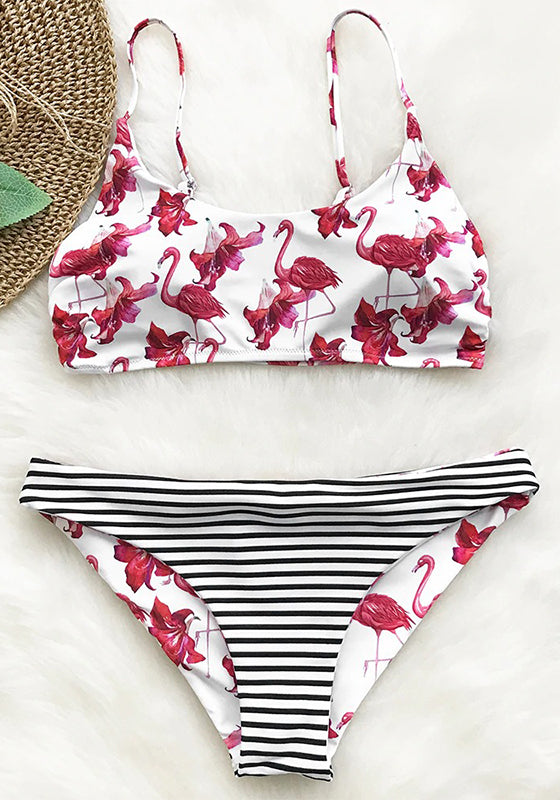 Flamingo Free To Fly Print Bikini Set