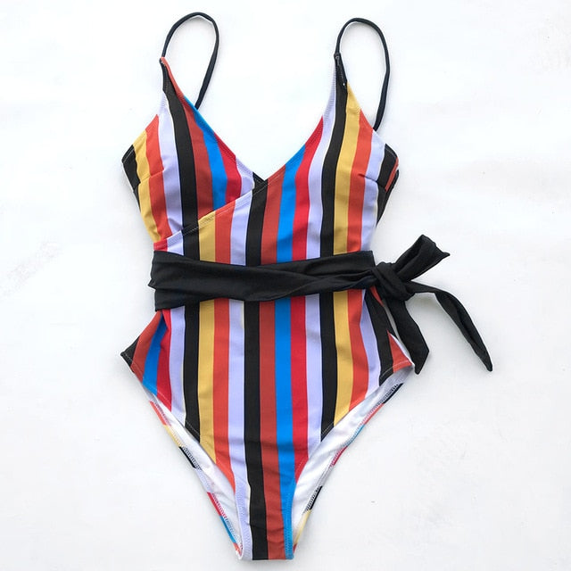 Tropic Of Discusssion Stripe One-piece