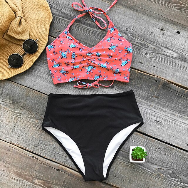 Flower Print Tank Bikini Set