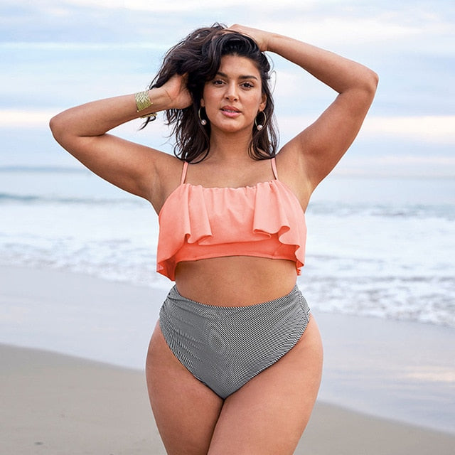 Plus Size Tank High Waist Bikini Set